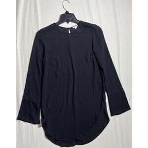 H&M Women’s Size 2 Black Sheer Blouse Popover